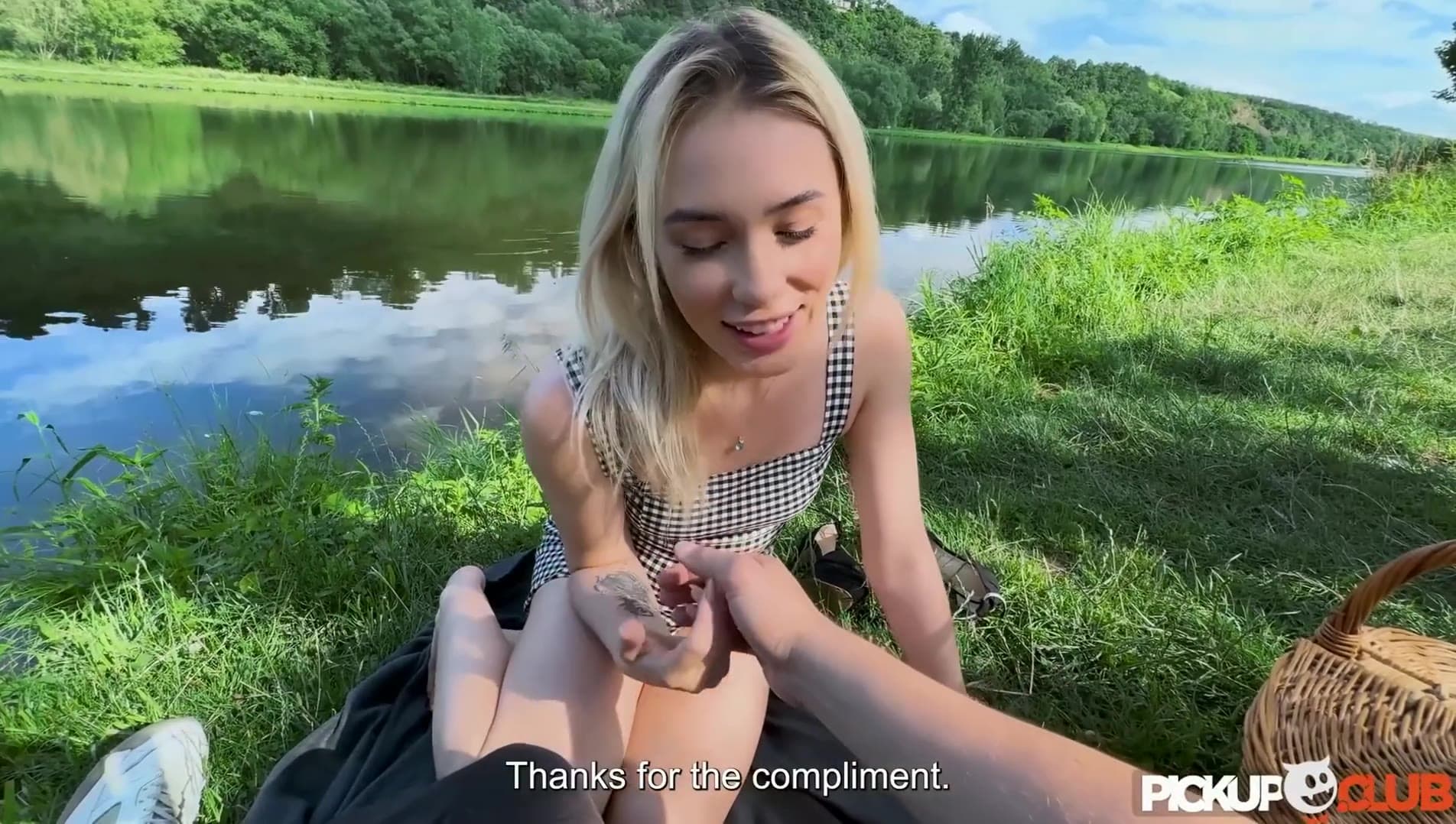 Blonde Rika outdoor scooter adventure